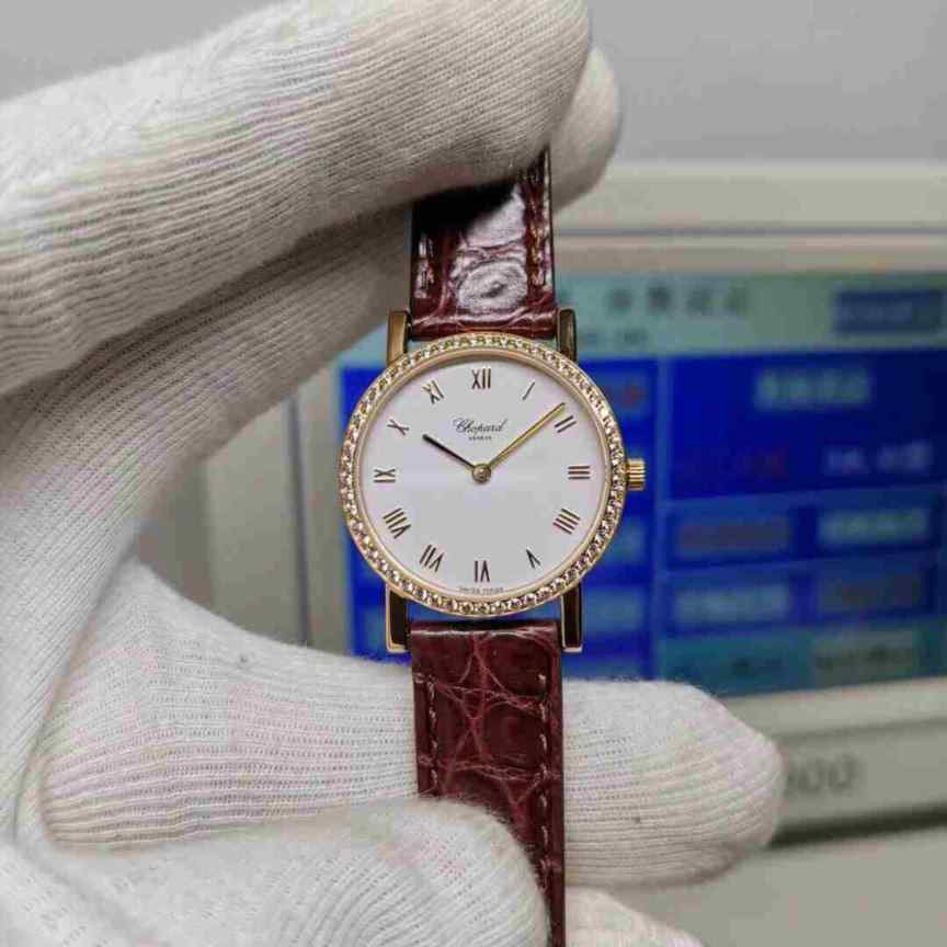 MG厂萧邦石英女表_26.5mm×4.86mm_瑞士石英机芯_鳄鱼皮