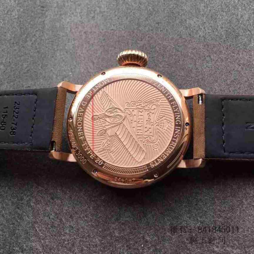 zf厂真力时大飞玫瑰金壳黑面-细节图6