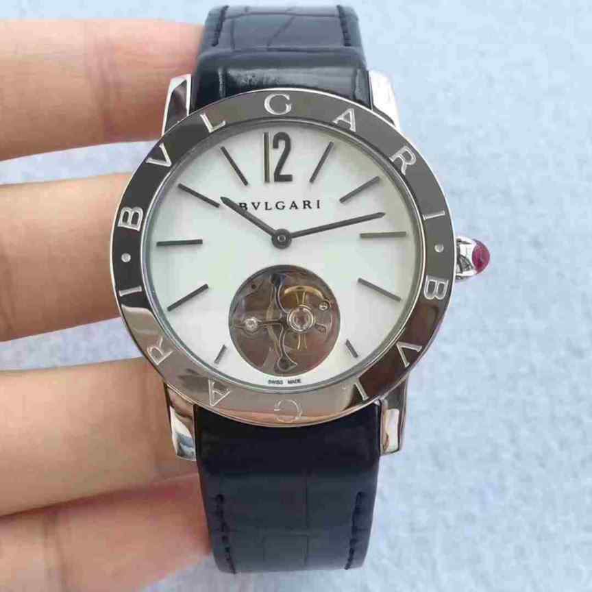 tf厂宝格丽手表_女款37_陀飞轮_偏心陀飞轮_鳄鱼皮