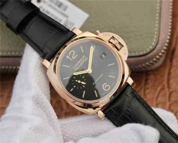 VS沛纳海pam908_报价多少钱_红金腕表_鳄鱼皮_女士机械表_38MM