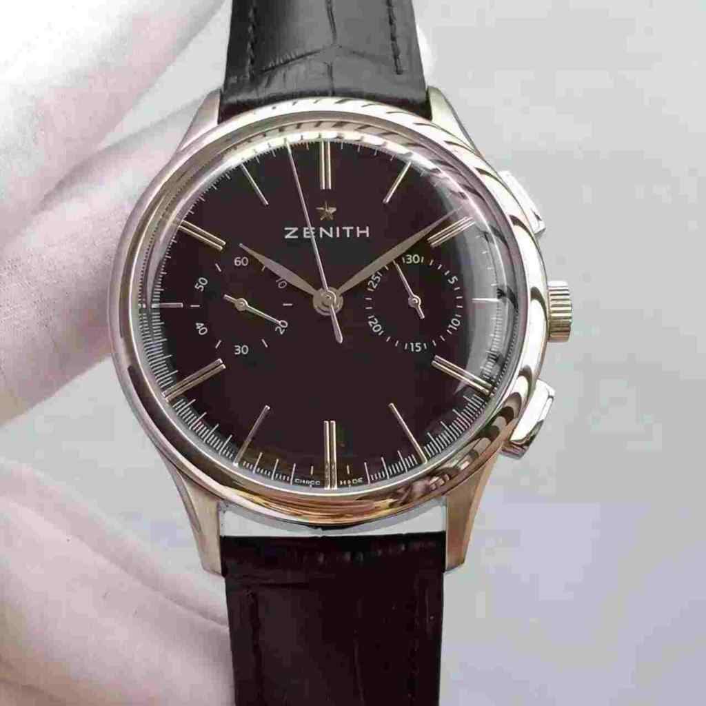 高仿真力时飞行员_推荐购买XF真力时飞行员_9015机械机芯_蓝面_鳄鱼纹表带