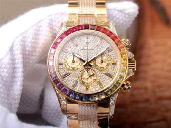 劳力士全金彩虹迪通拿复刻_JH厂劳力士全钻宇宙计型迪通拿_镶嵌11颗蓝宝石