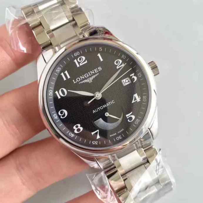 EF厂浪琴名匠L2.708.4.78.3系列黑面男士机械手表-细节图1