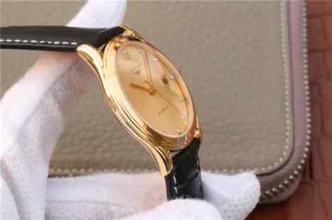 TW浪琴军旗系列L4.774.8金色男士机械皮带手表-细节图5