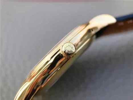 TW浪琴军旗系列L4.774.8金色男士机械皮带手表-细节图6