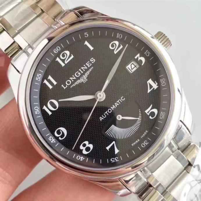 EF厂浪琴名匠L2.708.4.78.3系列黑面男士机械手表-细节图3