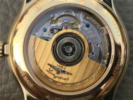 TW浪琴军旗系列L4.774.8金色男士机械皮带手表-细节图9