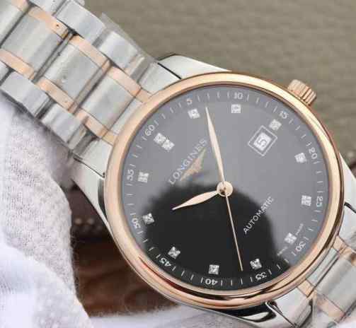 浪琴精仿表价格_V9厂浪琴名匠L2.793.5.57.7_玫瑰金黑盘_男表