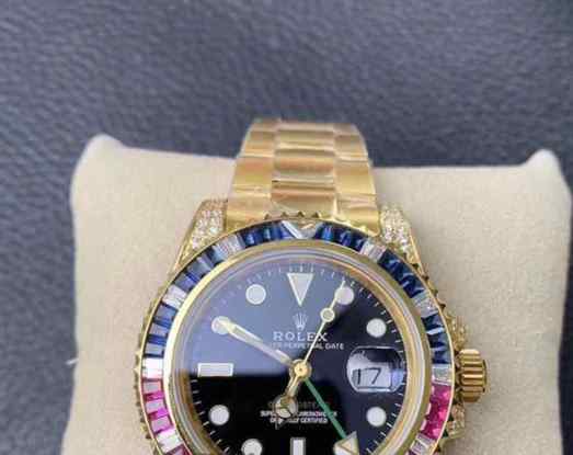 劳力士复刻表_复刻劳力士GMT格林尼治型ll_后镶钻定制版_腕表尺寸40mm