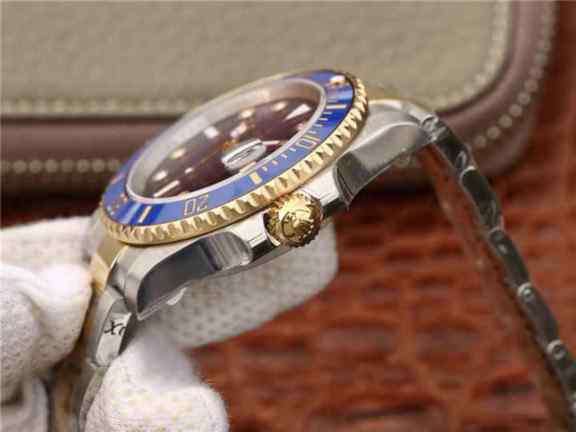 劳力士间金蓝水鬼高仿-细节图4