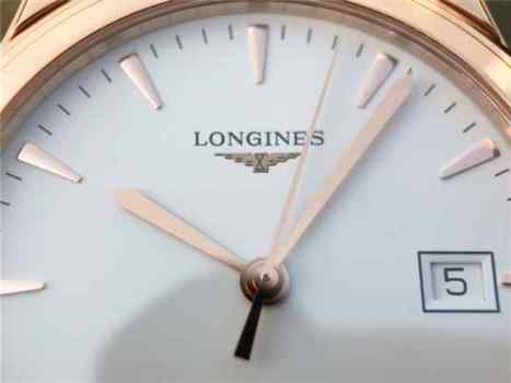 TW浪琴军旗系列L4.774.8.22.2玫瑰金男士机械皮带手表-细节图5