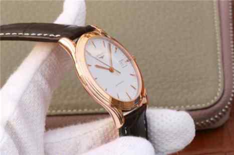 TW浪琴军旗系列L4.774.8.22.2玫瑰金男士机械皮带手表-细节图8