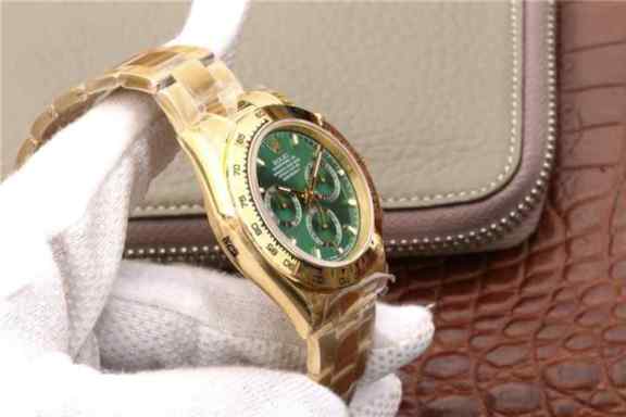劳力士绿迪高仿_jh厂v7劳力士迪通拿116508_全金绿面_40MM_4130机芯