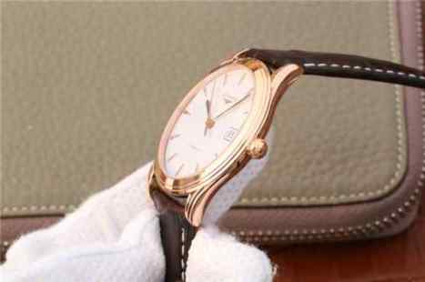 TW浪琴军旗系列L4.774.8.22.2玫瑰金男士机械皮带手表-细节图9