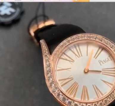 高仿手表伯爵货源_定制版瑞士石英机芯 _女士_意大利牛皮 _蓝宝石 _ZF厂