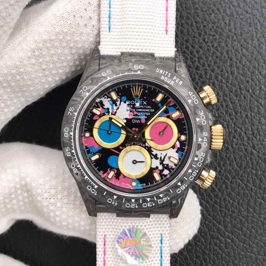 wwf碳纤维迪通拿复刻_7750机芯_钢带_劳力士_自动机械_40mm