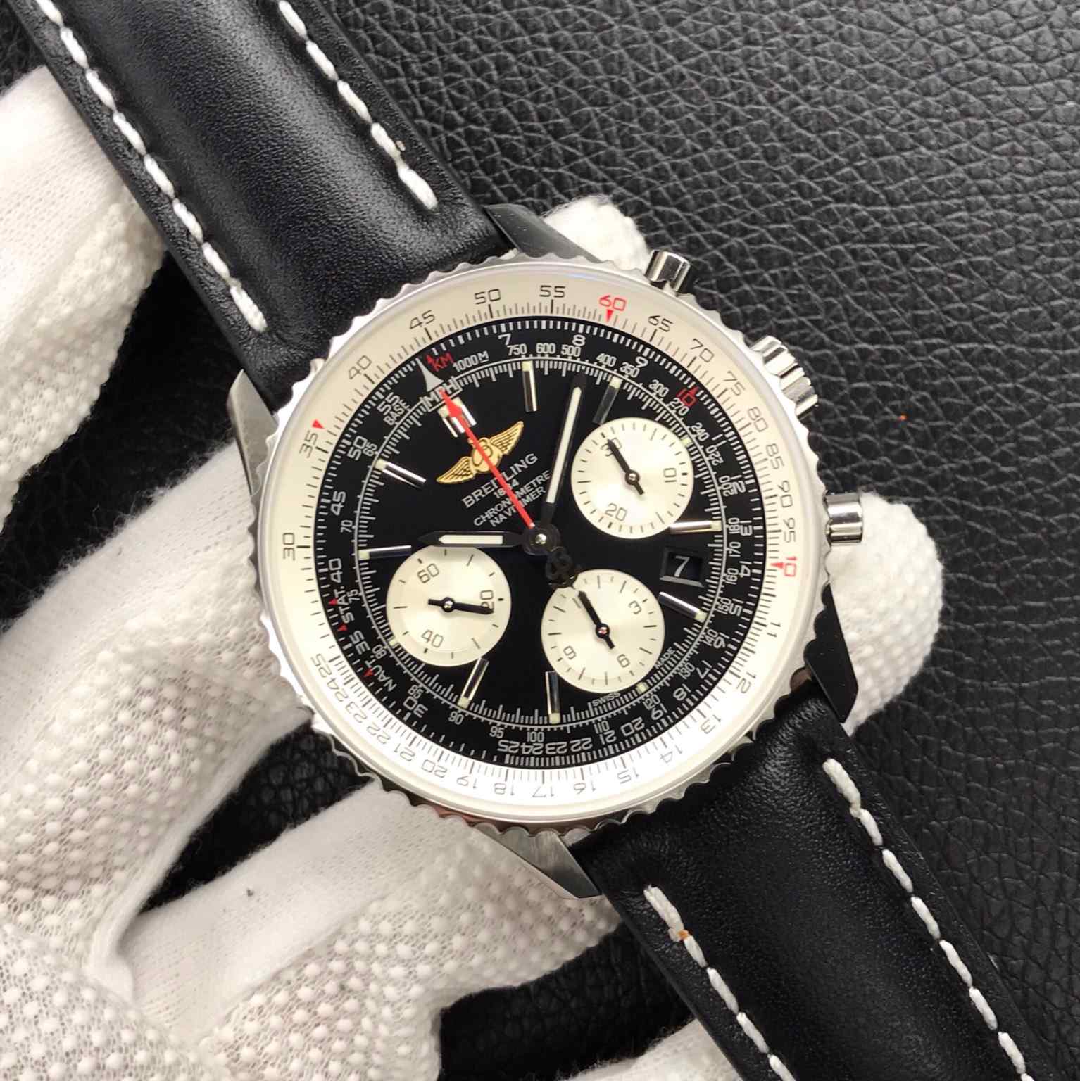 jf厂百年灵白盘机械计时视频-细节图2