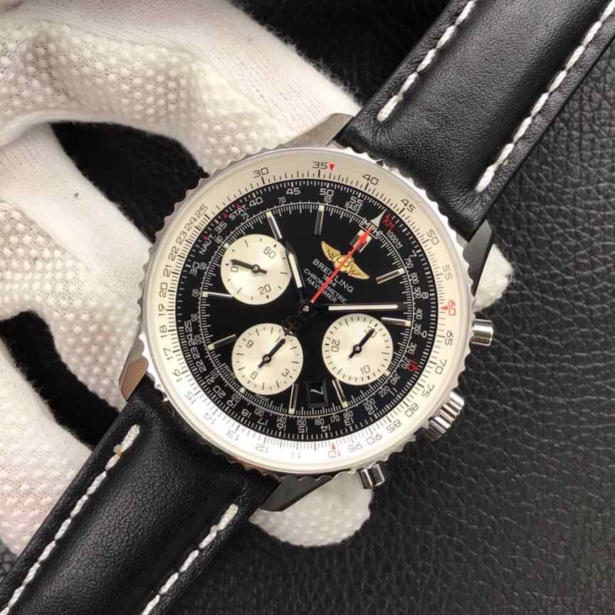 jf厂百年灵白盘机械计时视频-细节图3