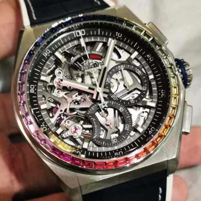 真力时defy彩虹圈高仿_真力时_玫瑰金_复刻版_彩虹圈_42MM