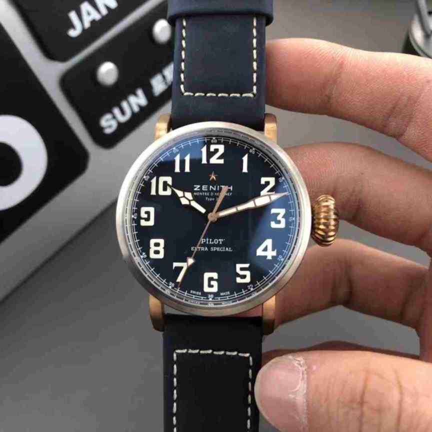 xf厂真力时钛钢_纯铜表壳_青铜骑士_7750机芯_蓝盘_45毫米